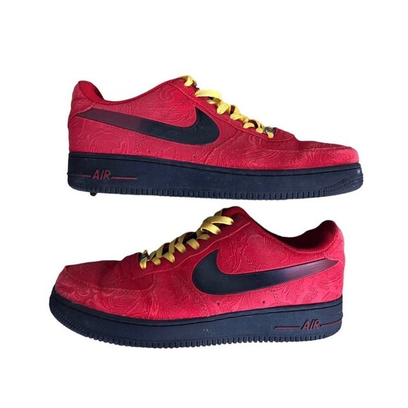 Rare 2014 Nike Air Force 1 Low Red Paisley Size 11 - Picture 2 of 13